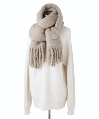 MOONBAT 【WEB限定】FURLA ウール混シャギー無地マフラー/幅40cm ベージュ