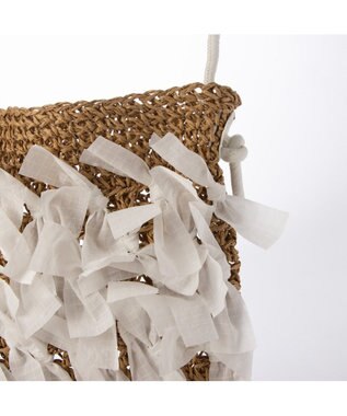 UNBILLION カシュカシュ cachecache / ペーパー手編みリボントート ホワイト