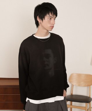 WEGO フェードプリントプルオーバー ブラック