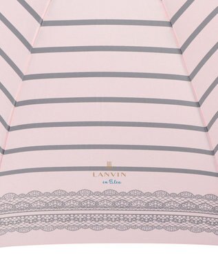 MOONBAT 【雨傘】ランバン　オン　ブルー (LANVIN en Bleu) ボーダー レース 長傘 ピンク