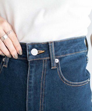 WEGO ハイウエストストレッチスキニーパンツ デニム濃色