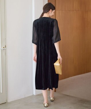 23区 【APPLAUDIR】ベロアコンビ ドレス ブラック系