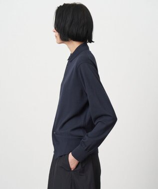 ATON WOOSTED WOOL | ポロカーディガン NAVY