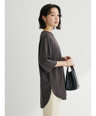 Green Parks 汗じみ防止５分袖チュニック Off White