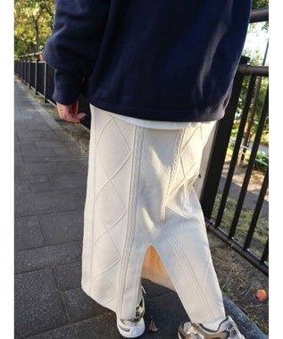 Green Parks ケーブルニットスカート Ivory