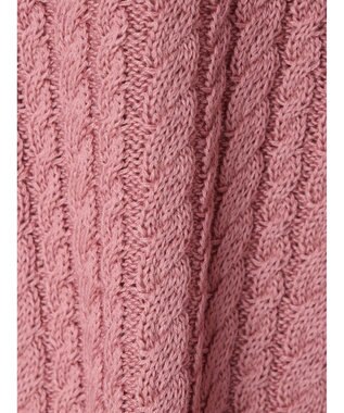 earth music&ecology 刺繍入りケーブルニットプルオーバー Pink