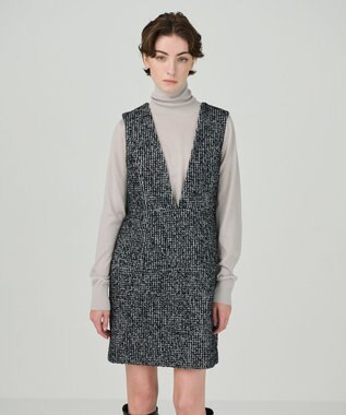  ラメループツイードジャンパースカート