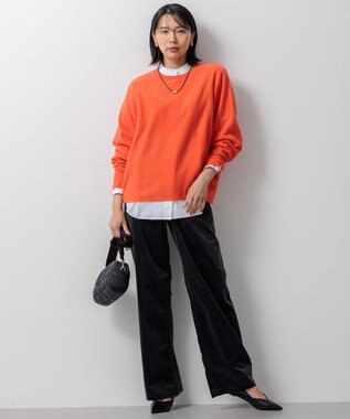 23区 L 【洗える】23区DENIM ベルベットストレッチ ワイドパンツ グレー系