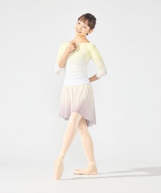 Chacott グラデーションボートネックトップ レモンクリーム