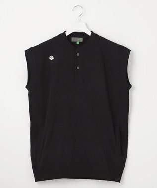 PW CIRCULUS 【MEN】バッグメッシュ ニットベスト ブラック系