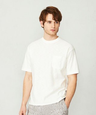 JOSEPH ABBOUD MOUNTAIN 【SPACE／UNISEX】オーガニックコットンスラブプレーティング天竺 Tシャツ ホワイト系