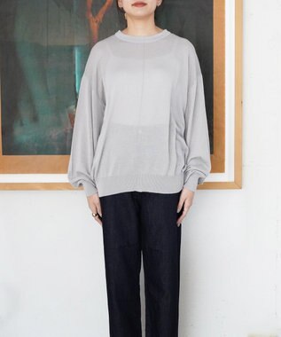 TOQUE 〈大草直子さんアドバイザー〉ウォッシャブルシルク×コットン ニットロングスリーブ グレー