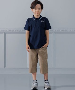 J.PRESS KIDS 【140-170cm】ダブルライン カラー 半袖ポロシャツ ネイビー