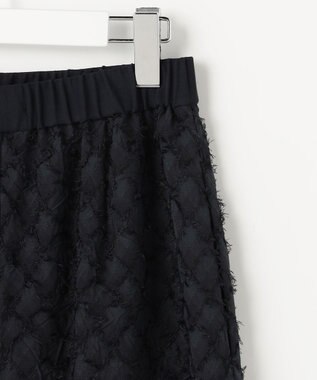 自由区 L 【セットアップ対応】ワッシャーカットジャカード スカート ミッドナイト