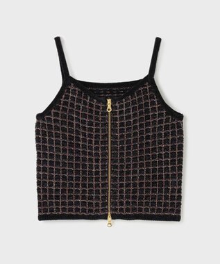 GRACE CONTINENTAL ツイードニットキャミ ブラック