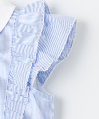 ANY KIDS コードレーン 裾刺繍 ワンピース サックスブルー