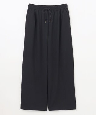 ANY 【洗濯機可能/ストレッチ/ウエストゴム】ウールライク2タックストレートパンツ ネイビー