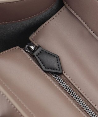 Y'SACCS リサイクルレザー　バインダーA4トートバッグ グレージュ×ブラック