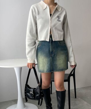 WEGO WZIPスターモチーフニット オフホワイト