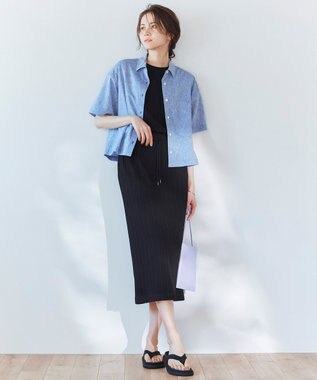 23区 S 【SLOW/洗える】ランダムリブフライス タンクトップ カットソー ブラック系