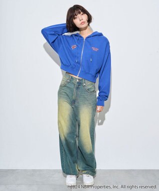 WEGO 別注NBAショートWZIPパーカー ブルー