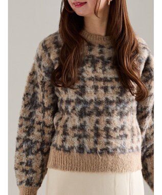 Te chichi チェックジャガードニットプルオーバー