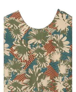 Green Parks ■ＥＳＣＡＲ　フラワーＭＩＸｐｔティアードワンピース Khaki