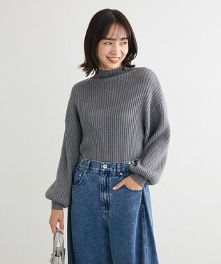 Green Parks ・ｓｗｉｎｇ　ｂｙ　ボトルネックラメニット Gray