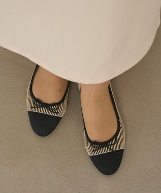 steppi ラウンド バイカラー バレエ パンプス ベージュ バイカラー