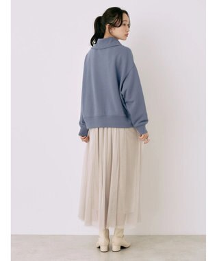 earth music&ecology ハーフＺＩＰスウェット Blue