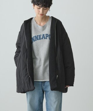 AMERICAN HOLIC 軽ポカ２ＷＡＹリバーシブルキルトアウター Black