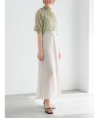 Te chichi フロントタックサテンスカート ベージュ