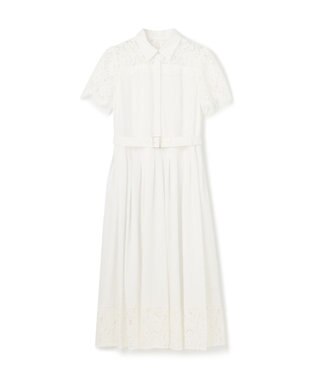 GRACE CONTINENTAL レースコンビタフタワンピース ホワイト