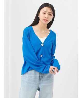 earth music&ecology ハイゲージニットカーディガン Blue