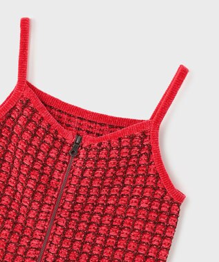 GRACE CONTINENTAL ツイードニットキャミ レッド