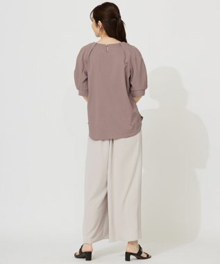 ANY SIS 【接触冷感・UVケア】着映えタックスリーブ カットソー ブラウン