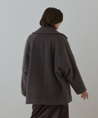 GRACE CONTINENTAL シャギ－ハ－フコ－ト チャコール