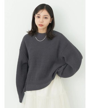 earth music&ecology マットベロアモールプルオーバー Dark Gray