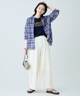 ANY シアークロップドプルオーバー ネイビー