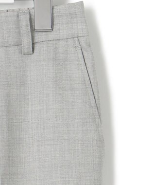 23区 L クリアウールサキソニー テーパードパンツ ライトグレー系