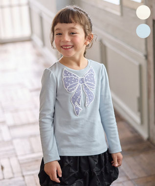 ドットリボン 長袖Tシャツ