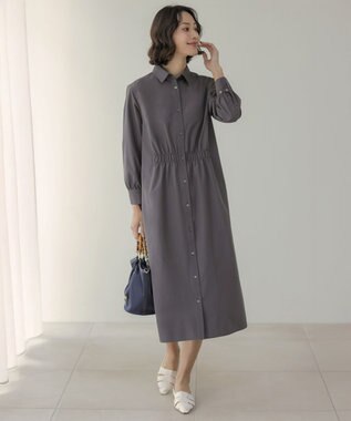 J.PRESS LADIES L 【WEB限定カラーあり】TC ライトタンブラー シャツワンピース スレート系