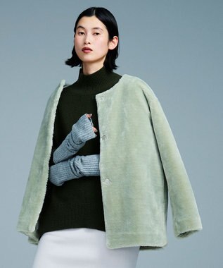 UNFILO ふわもちニット アームウォーマー グレー