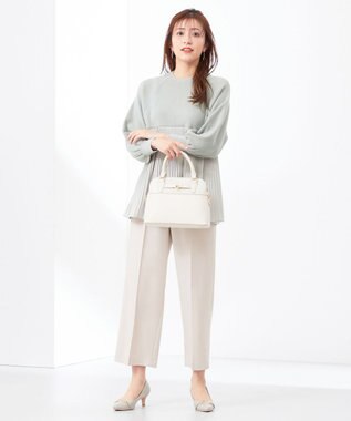 ANY SIS 【洗える】プリーツコンビ ニット ミント