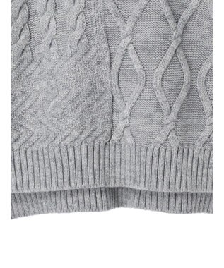 AMERICAN HOLIC パッチワークケーブルニットプルオーバー Light Gray Mixture
