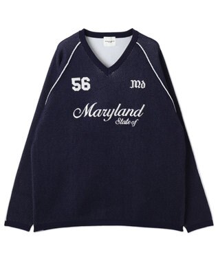 WEGO 【ユニセックス着用ITEM】ゲームロゴメッシュジャガードプルオーバー ネイビー