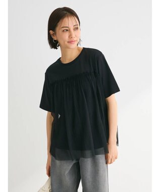 Green Parks プリーツチュールドッキングプルオーバー Black