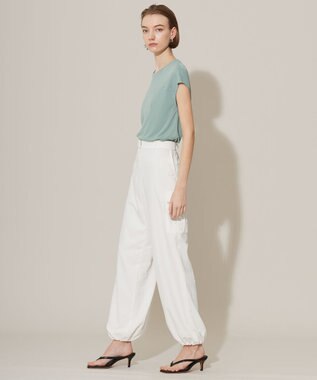 ICB 【接触冷感・UVカット・撥水・洗える】 ナイロンタスランツイル パラシュートカーゴパンツ オフホワイト系