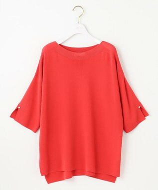 ANY SIS 【接触冷感・UVカット・洗える】ビューティクールボートネック プルオーバー レッド