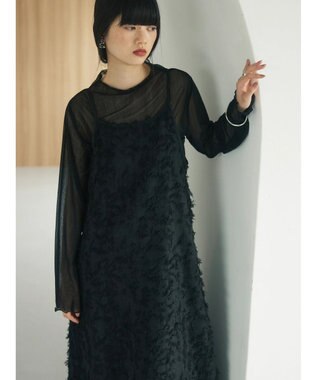 Green Parks armonia．フェザージャガードキャミワンピース Black
